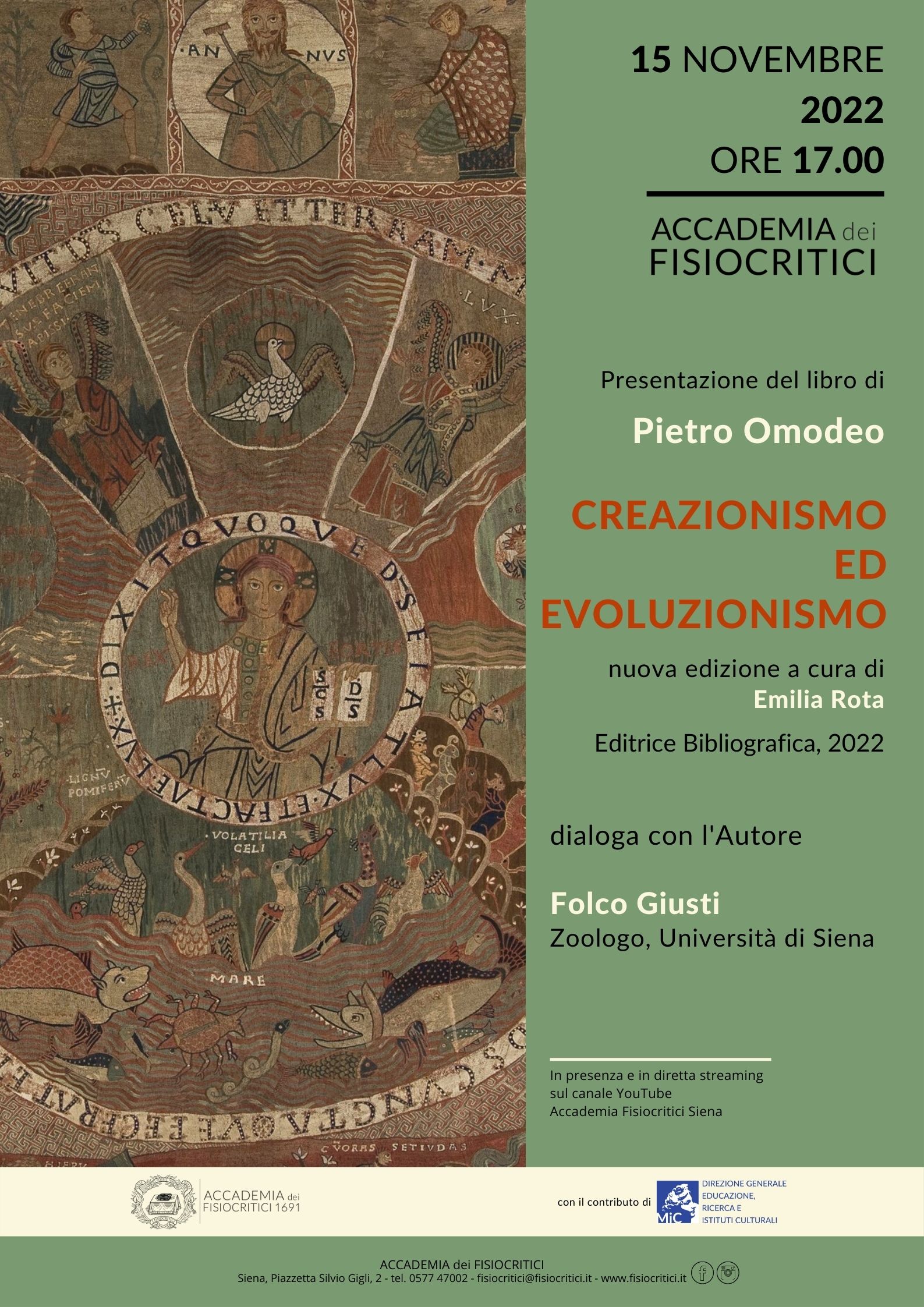 2022.11.15 libro Creazionismo ed evoluzionismo